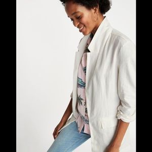 Old Navy White Linen Blazer Size M
